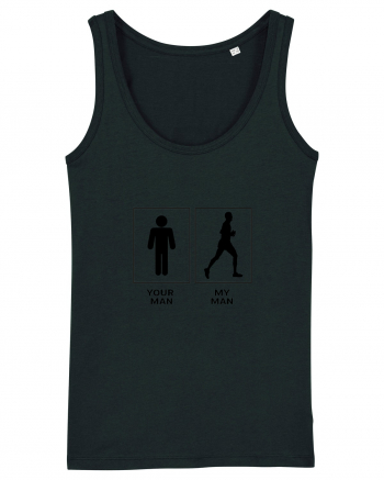 Man Running Design Black