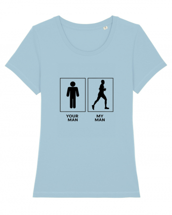 Man Running Design Sky Blue