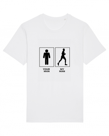 Man Running Design White