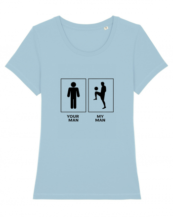 Man Football Design Sky Blue