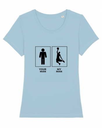 Man Basketball Design Sky Blue