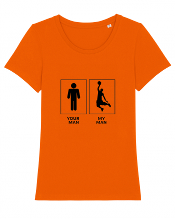 Man Basketball Design Bright Orange