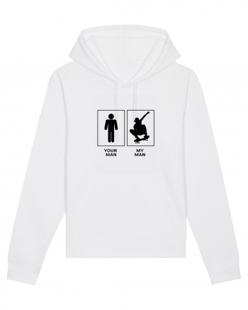 Man Skateboarding Design White