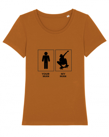 Man Skateboarding Design Roasted Orange