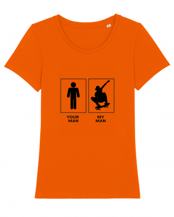 Man Skateboarding Design Bright Orange