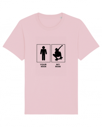 Man Skateboarding Design Cotton Pink