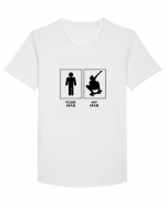 Man Skateboarding Design Tricou mânecă scurtă guler larg Bărbat Skater