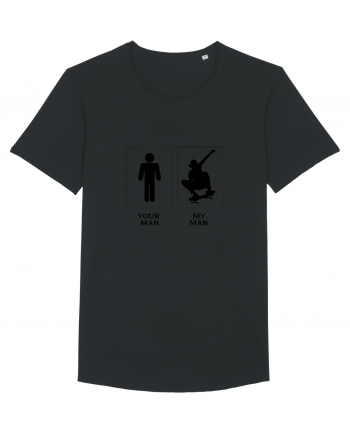 Man Skateboarding Design Black