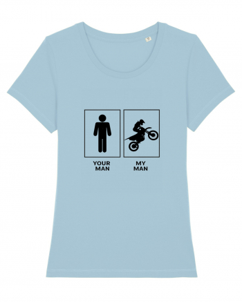 Man Biker Design Sky Blue