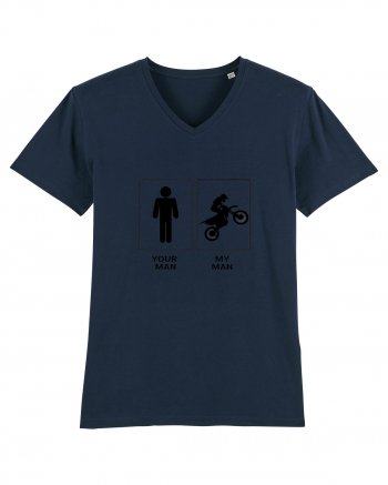 Man Biker Design French Navy