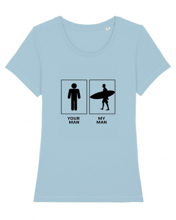 Man Surfing Design Sky Blue