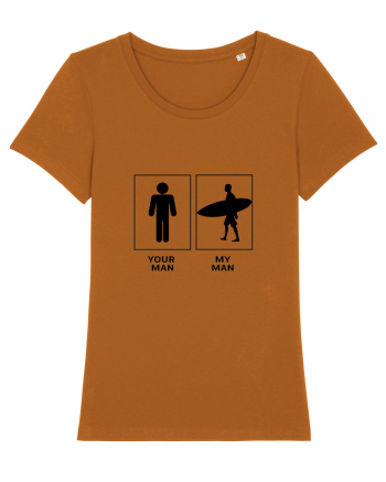 Man Surfing Design Roasted Orange