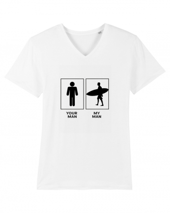 Man Surfing Design White