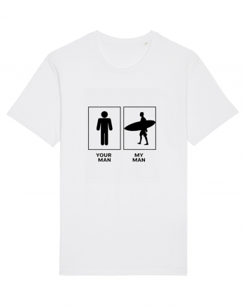 Man Surfing Design White