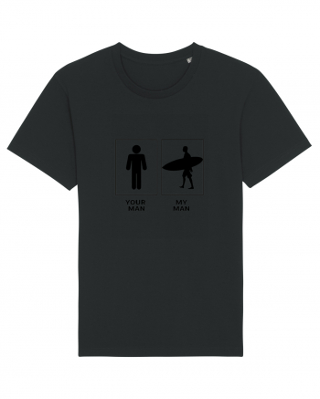 Man Surfing Design Black