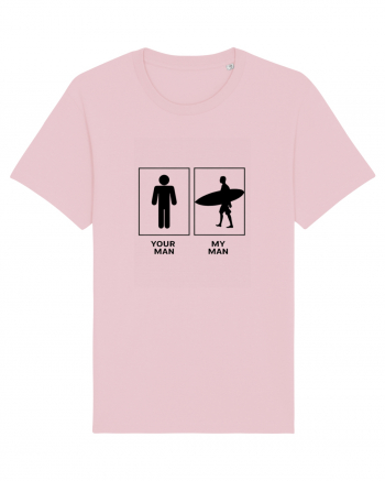 Man Surfing Design Cotton Pink