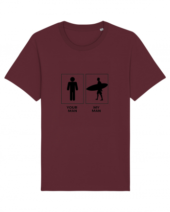 Man Surfing Design Burgundy