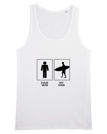 Man Surfing Design White