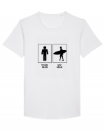 Man Surfing Design Tricou mânecă scurtă guler larg Bărbat Skater