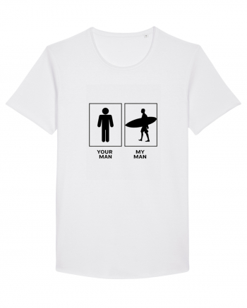 Man Surfing Design White