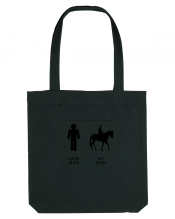 Man Horse Riding Design Black