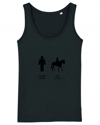 Man Horse Riding Design Black