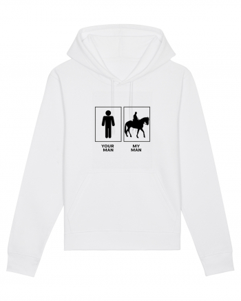 Man Horse Riding Design White