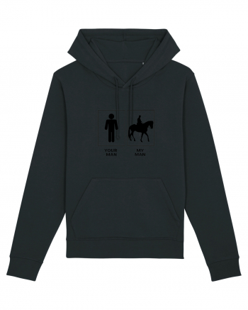 Man Horse Riding Design Black