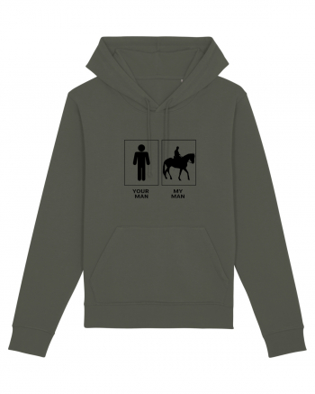 Man Horse Riding Design Khaki