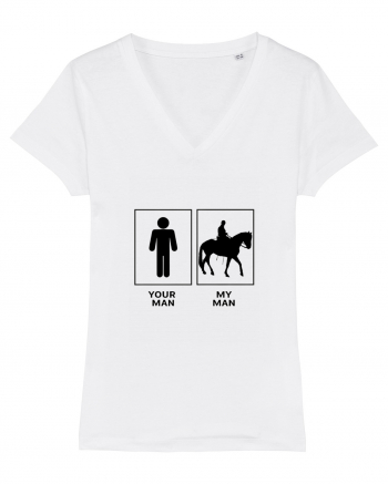 Man Horse Riding Design White