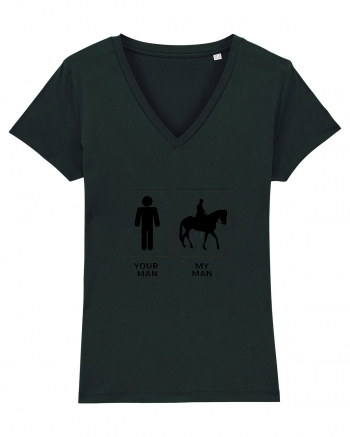 Man Horse Riding Design Black