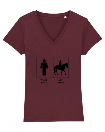 Man Horse Riding Design Burgundy