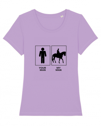 Man Horse Riding Design Lavender Dawn