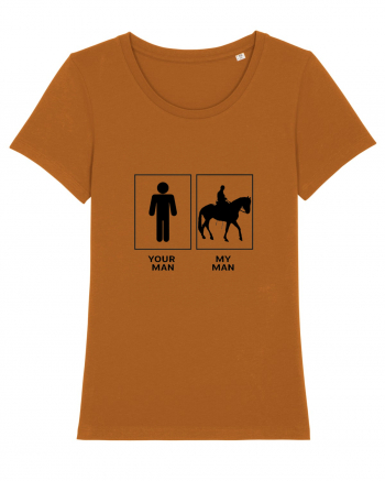 Man Horse Riding Design Roasted Orange