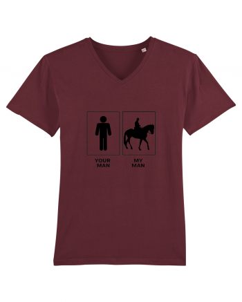 Man Horse Riding Design Burgundy