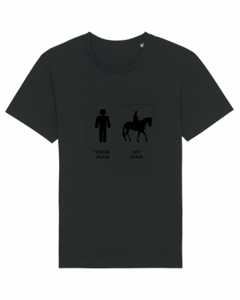 Man Horse Riding Design Black