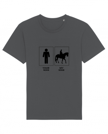 Man Horse Riding Design Anthracite