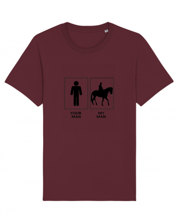 Man Horse Riding Design Burgundy