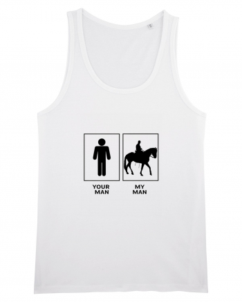 Man Horse Riding Design White