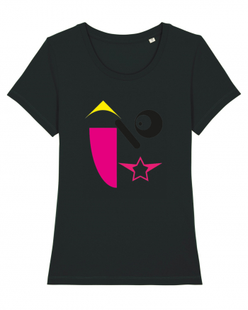 Pink Faces Design Black