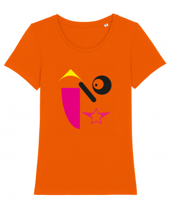 Pink Faces Design Bright Orange