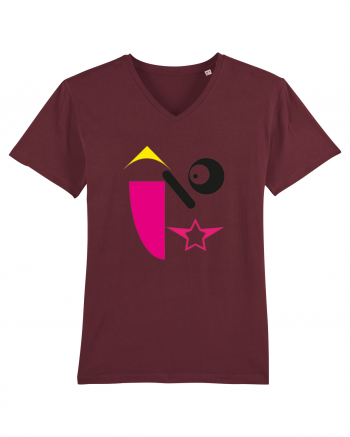 Pink Faces Design Burgundy