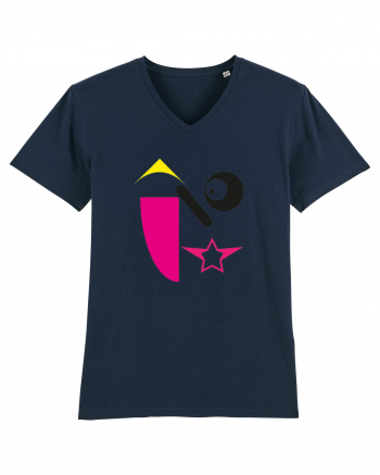 Pink Faces Design French Navy