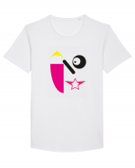 Pink Faces Design Tricou mânecă scurtă guler larg Bărbat Skater