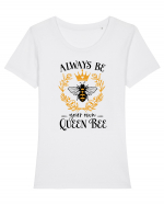 Always Be Your Own Queen Bee Tricou mânecă scurtă guler larg fitted Damă Expresser