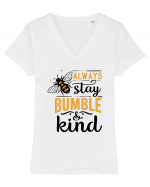 Always Stay Bumble And Kind Tricou mânecă scurtă guler V Damă Evoker