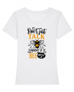 Bee About It Tricou mânecă scurtă guler larg fitted Damă Expresser