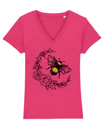 Bee Floral Raspberry