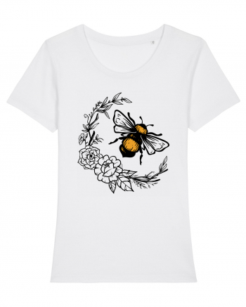 Bee Floral White