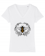 Bee Floral Tricou mânecă scurtă guler V Damă Evoker